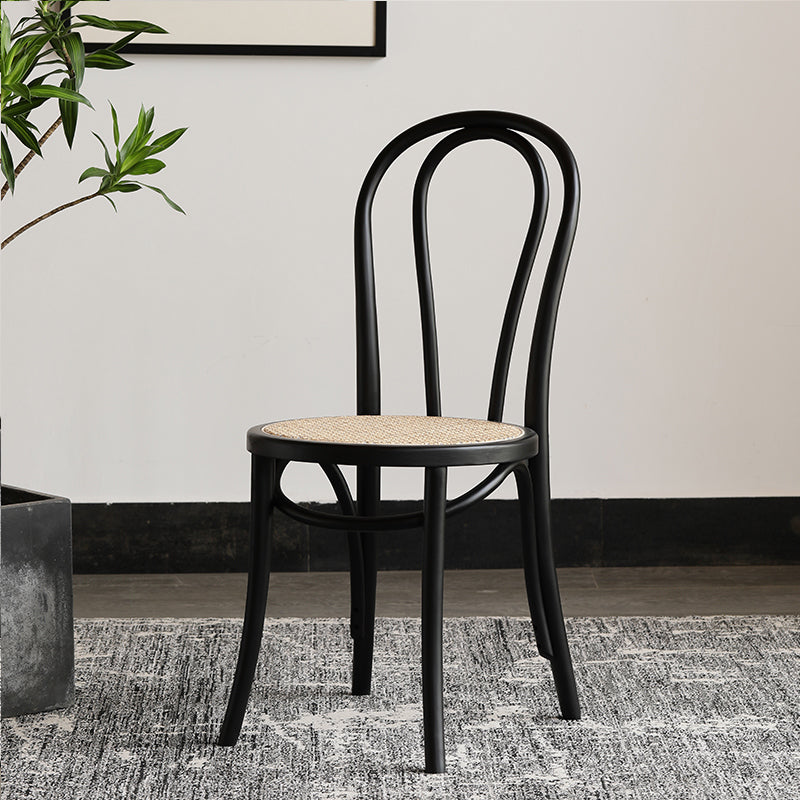 Scandinavian Style Windsor Back Side Chair for Home Wood Dining Chairs Black 1 Piece Clearhalo ' kitchen&dining_furn' 'Dining Chairs' 'Dining Tables & Seating' 'dining_chair' 'furn' 'furn_dining_chair' 'Furniture' 'furniture_dining_chair' 'Kitchen & Dining Furniture' 'kitchen' 4641256