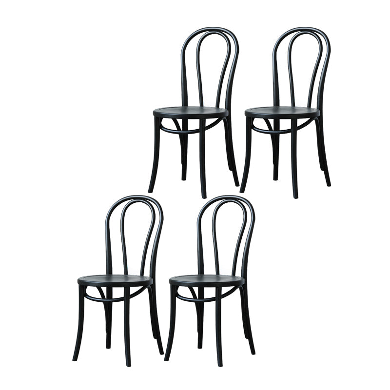 Scandinavian Style Windsor Back Side Chair for Home Wood Dining Chairs Gloss Black 4 Piece Set Clearhalo ' kitchen&dining_furn' 'Dining Chairs' 'Dining Tables & Seating' 'dining_chair' 'furn' 'furn_dining_chair' 'Furniture' 'furniture_dining_chair' 'Kitchen & Dining Furniture' 'kitchen' 4641272