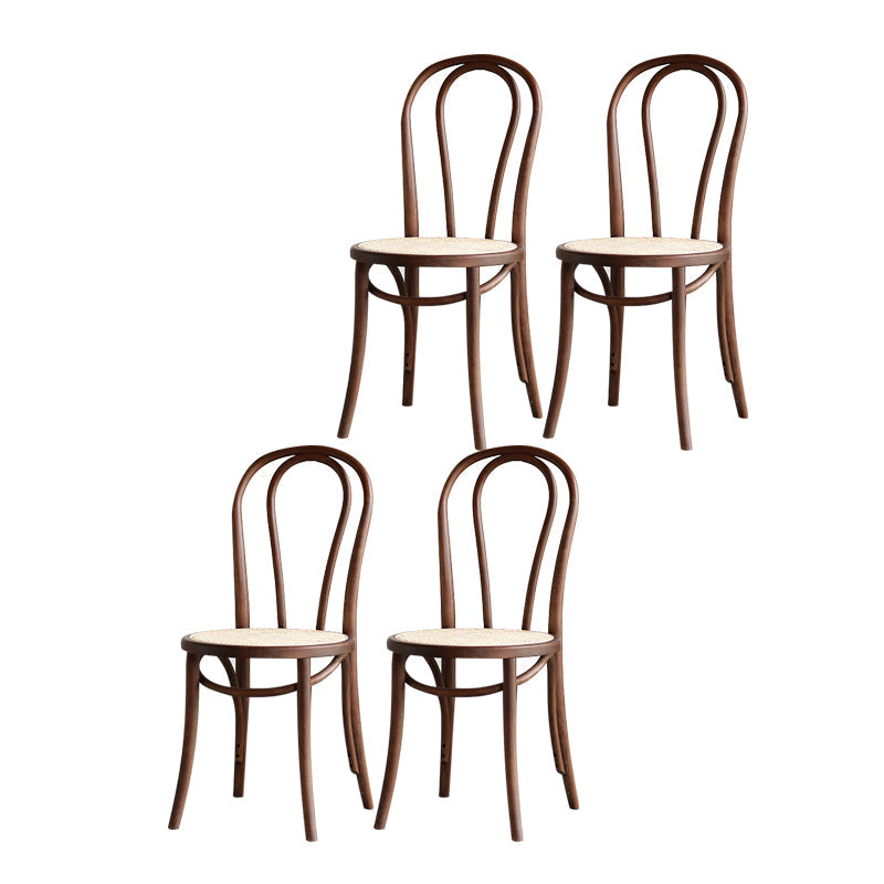 Scandinavian Style Windsor Back Side Chair for Home Wood Dining Chairs Walnut 4 Piece Set Clearhalo ' kitchen&dining_furn' 'Dining Chairs' 'Dining Tables & Seating' 'dining_chair' 'furn' 'furn_dining_chair' 'Furniture' 'furniture_dining_chair' 'Kitchen & Dining Furniture' 'kitchen' 4641277