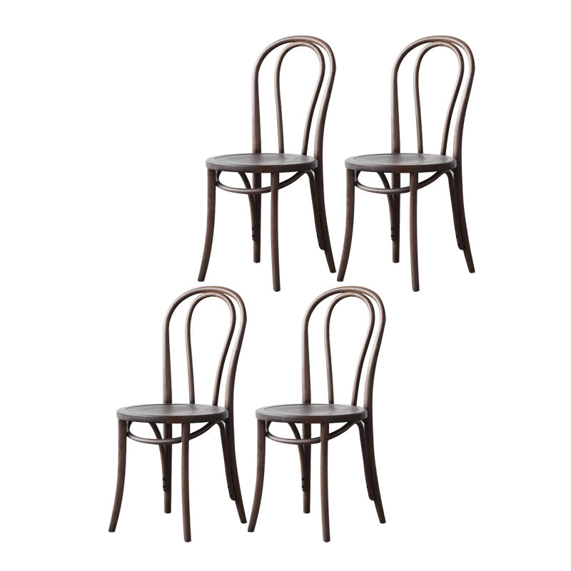 Scandinavian Style Windsor Back Side Chair for Home Wood Dining Chairs Dark Brown 4 Piece Set Clearhalo ' kitchen&dining_furn' 'Dining Chairs' 'Dining Tables & Seating' 'dining_chair' 'furn' 'furn_dining_chair' 'Furniture' 'furniture_dining_chair' 'Kitchen & Dining Furniture' 'kitchen' 4641280