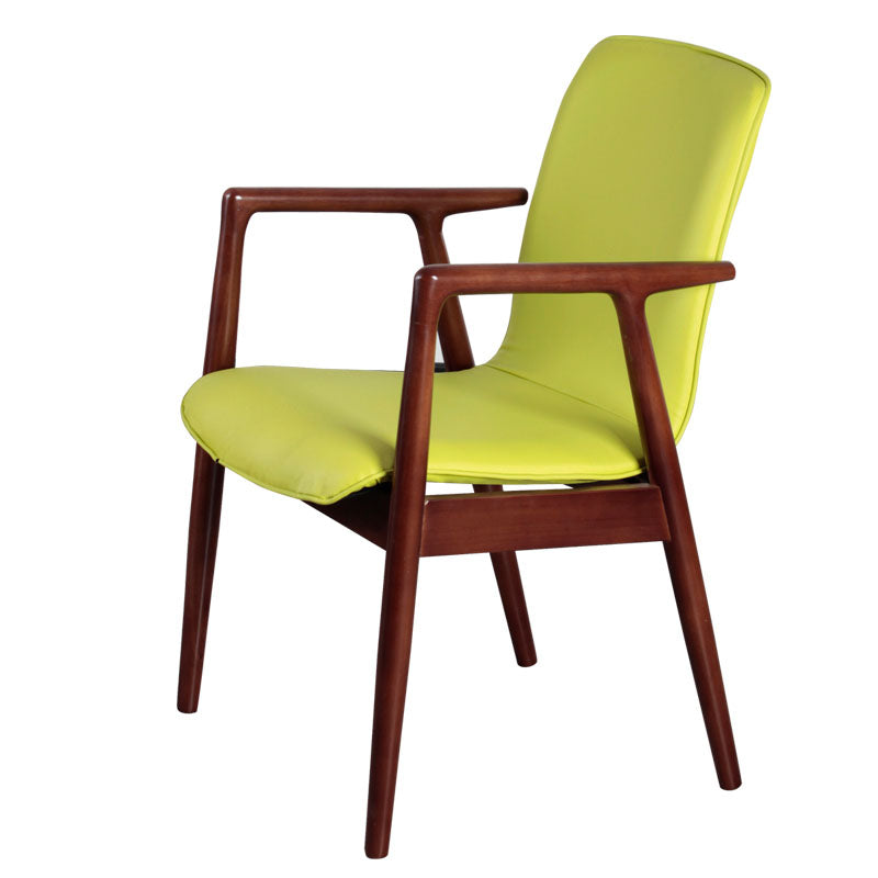 Modern Style Chair Dining Arm Chairs with Wooden Legs for Kitchen Fruit Green 1 Piece Walnut Clearhalo ' kitchen&dining_furn' 'Dining Chairs' 'Dining Tables & Seating' 'dining_chair' 'furn' 'furn_dining_chair' 'Furniture' 'furniture_dining_chair' 'Kitchen & Dining Furniture' 'kitchen' 4641288