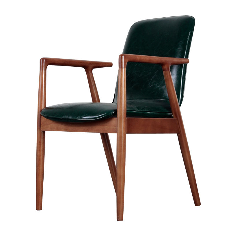 Modern Style Chair Dining Arm Chairs with Wooden Legs for Kitchen Blackish Green 1 Piece Brown Clearhalo ' kitchen&dining_furn' 'Dining Chairs' 'Dining Tables & Seating' 'dining_chair' 'furn' 'furn_dining_chair' 'Furniture' 'furniture_dining_chair' 'Kitchen & Dining Furniture' 'kitchen' 4641290