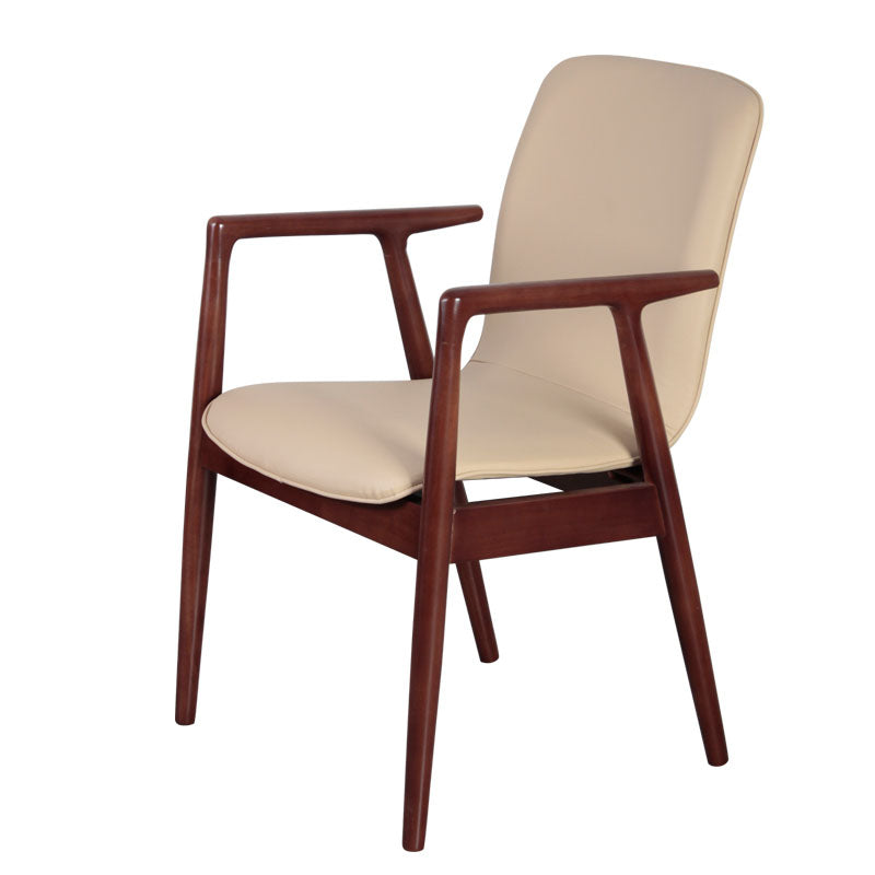 Modern Style Chair Dining Arm Chairs with Wooden Legs for Kitchen Khaki 1 Piece Walnut Clearhalo ' kitchen&dining_furn' 'Dining Chairs' 'Dining Tables & Seating' 'dining_chair' 'furn' 'furn_dining_chair' 'Furniture' 'furniture_dining_chair' 'Kitchen & Dining Furniture' 'kitchen' 4641307