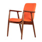 Modern Style Chair Dining Arm Chairs with Wooden Legs for Kitchen Orange-Red 1 Piece Walnut Clearhalo ' kitchen&dining_furn' 'Dining Chairs' 'Dining Tables & Seating' 'dining_chair' 'furn' 'furn_dining_chair' 'Furniture' 'furniture_dining_chair' 'Kitchen & Dining Furniture' 'kitchen' 4641317
