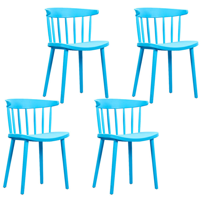 Modern Style Windsor Back Chair Dining Arm Chairs with Plastic Legs for Kitchen Sky Blue 4 Piece Set Clearhalo ' kitchen&dining_furn' 'Dining Chairs' 'Dining Tables & Seating' 'dining_chair' 'furn' 'furn_dining_chair' 'Furniture' 'furniture_dining_chair' 'Kitchen & Dining Furniture' 'kitchen' 4641320