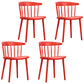 Modern Style Windsor Back Chair Dining Arm Chairs with Plastic Legs for Kitchen Red 4 Piece Set Clearhalo ' kitchen&dining_furn' 'Dining Chairs' 'Dining Tables & Seating' 'dining_chair' 'furn' 'furn_dining_chair' 'Furniture' 'furniture_dining_chair' 'Kitchen & Dining Furniture' 'kitchen' 4641323