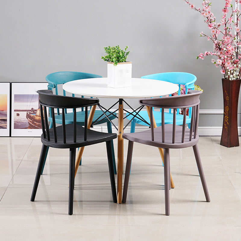 Modern Style Windsor Back Chair Dining Arm Chairs with Plastic Legs for Kitchen Clearhalo ' kitchen&dining_furn' 'Dining Chairs' 'Dining Tables & Seating' 'dining_chair' 'furn' 'furn_dining_chair' 'Furniture' 'furniture_dining_chair' 'Kitchen & Dining Furniture' 'kitchen' 4641335