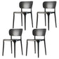 Plastic Scandinavian Dining Side Chair Kitchen Open Back Chair Black 4 Piece Set Clearhalo ' kitchen&dining_furn' 'Dining Chairs' 'Dining Tables & Seating' 'dining_chair' 'furn' 'furn_dining_chair' 'Furniture' 'furniture_dining_chair' 'Kitchen & Dining Furniture' 'kitchen' 4641341