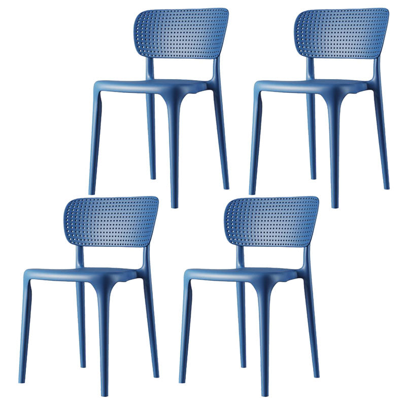 Plastic Scandinavian Dining Side Chair Kitchen Open Back Chair Blue 4 Piece Set Clearhalo ' kitchen&dining_furn' 'Dining Chairs' 'Dining Tables & Seating' 'dining_chair' 'furn' 'furn_dining_chair' 'Furniture' 'furniture_dining_chair' 'Kitchen & Dining Furniture' 'kitchen' 4641343