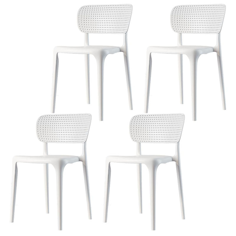 Plastic Scandinavian Dining Side Chair Kitchen Open Back Chair White 4 Piece Set Clearhalo ' kitchen&dining_furn' 'Dining Chairs' 'Dining Tables & Seating' 'dining_chair' 'furn' 'furn_dining_chair' 'Furniture' 'furniture_dining_chair' 'Kitchen & Dining Furniture' 'kitchen' 4641344