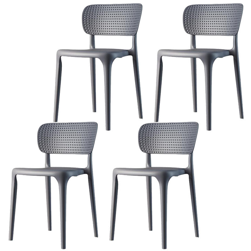 Plastic Scandinavian Dining Side Chair Kitchen Open Back Chair Grey 4 Piece Set Clearhalo ' kitchen&dining_furn' 'Dining Chairs' 'Dining Tables & Seating' 'dining_chair' 'furn' 'furn_dining_chair' 'Furniture' 'furniture_dining_chair' 'Kitchen & Dining Furniture' 'kitchen' 4641348