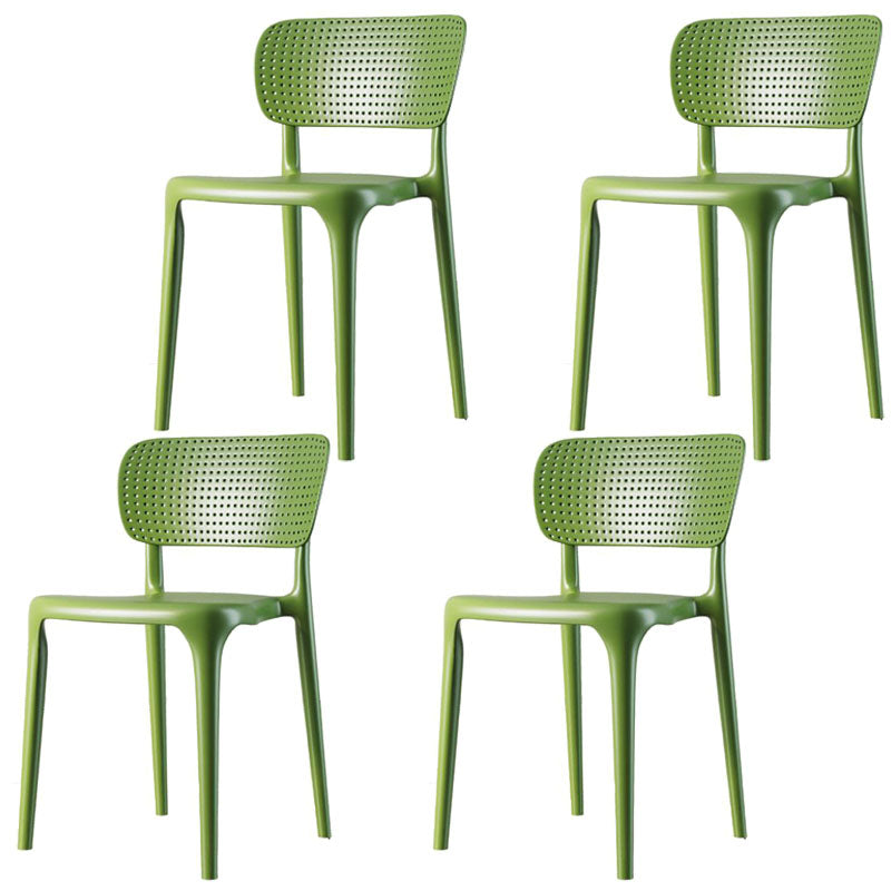 Plastic Scandinavian Dining Side Chair Kitchen Open Back Chair Green 4 Piece Set Clearhalo ' kitchen&dining_furn' 'Dining Chairs' 'Dining Tables & Seating' 'dining_chair' 'furn' 'furn_dining_chair' 'Furniture' 'furniture_dining_chair' 'Kitchen & Dining Furniture' 'kitchen' 4641350