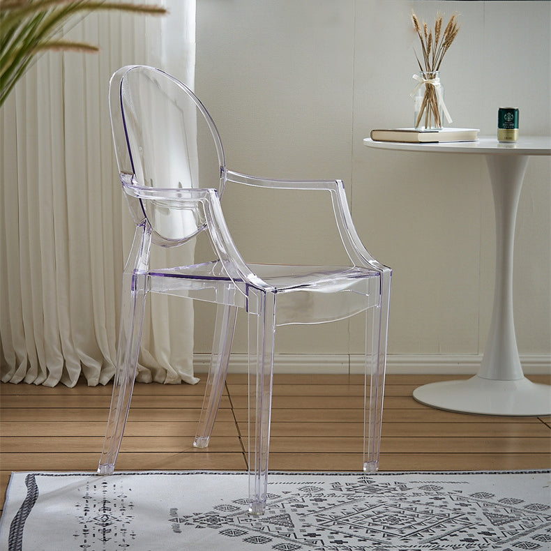 Scandinavian Style Open Back Dining Side Chair Arm Plastic Side Chairs Clearhalo ' kitchen&dining_furn' 'Dining Chairs' 'Dining Tables & Seating' 'dining_chair' 'furn' 'furn_dining_chair' 'Furniture' 'furniture_dining_chair' 'Kitchen & Dining Furniture' 'kitchen' 4641358