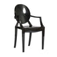 Scandinavian Style Open Back Dining Side Chair Arm Plastic Side Chairs Black 1 Piece Clearhalo ' kitchen&dining_furn' 'Dining Chairs' 'Dining Tables & Seating' 'dining_chair' 'furn' 'furn_dining_chair' 'Furniture' 'furniture_dining_chair' 'Kitchen & Dining Furniture' 'kitchen' 4641359