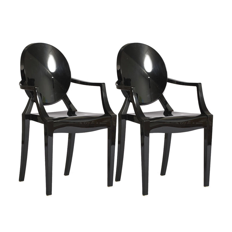 Scandinavian Style Open Back Dining Side Chair Arm Plastic Side Chairs Black 2 Piece Set Clearhalo ' kitchen&dining_furn' 'Dining Chairs' 'Dining Tables & Seating' 'dining_chair' 'furn' 'furn_dining_chair' 'Furniture' 'furniture_dining_chair' 'Kitchen & Dining Furniture' 'kitchen' 4641360