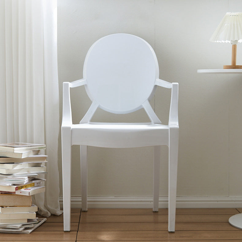 Scandinavian Style Open Back Dining Side Chair Arm Plastic Side Chairs Clearhalo ' kitchen&dining_furn' 'Dining Chairs' 'Dining Tables & Seating' 'dining_chair' 'furn' 'furn_dining_chair' 'Furniture' 'furniture_dining_chair' 'Kitchen & Dining Furniture' 'kitchen' 4641363