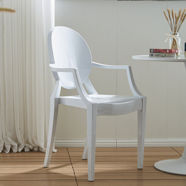 Scandinavian Style Open Back Dining Side Chair Arm Plastic Side Chairs Clearhalo ' kitchen&dining_furn' 'Dining Chairs' 'Dining Tables & Seating' 'dining_chair' 'furn' 'furn_dining_chair' 'Furniture' 'furniture_dining_chair' 'Kitchen & Dining Furniture' 'kitchen' 4641365