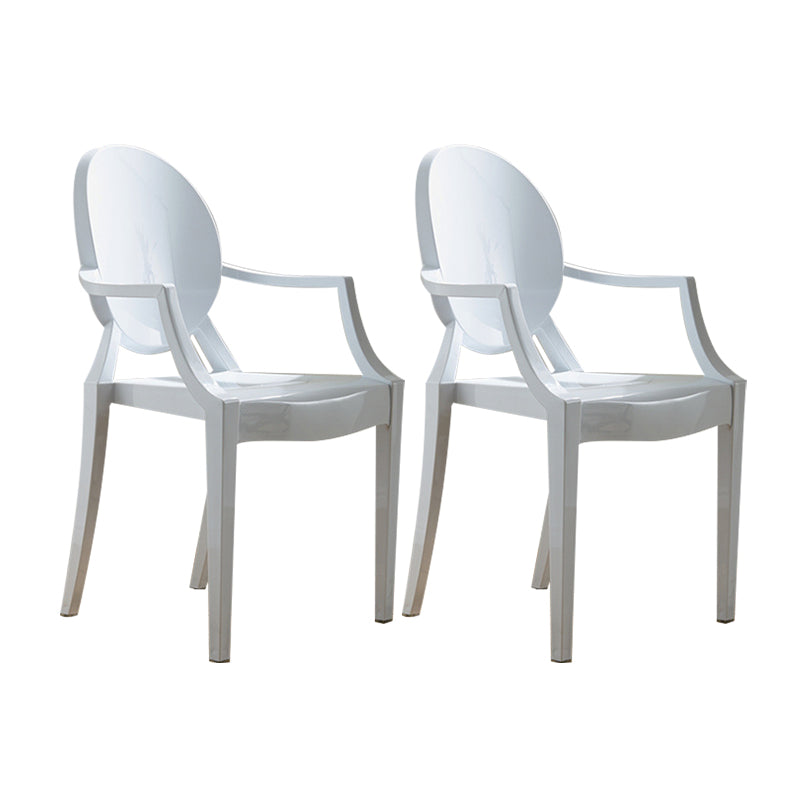 Scandinavian Style Open Back Dining Side Chair Arm Plastic Side Chairs White 2 Piece Set Clearhalo ' kitchen&dining_furn' 'Dining Chairs' 'Dining Tables & Seating' 'dining_chair' 'furn' 'furn_dining_chair' 'Furniture' 'furniture_dining_chair' 'Kitchen & Dining Furniture' 'kitchen' 4641367