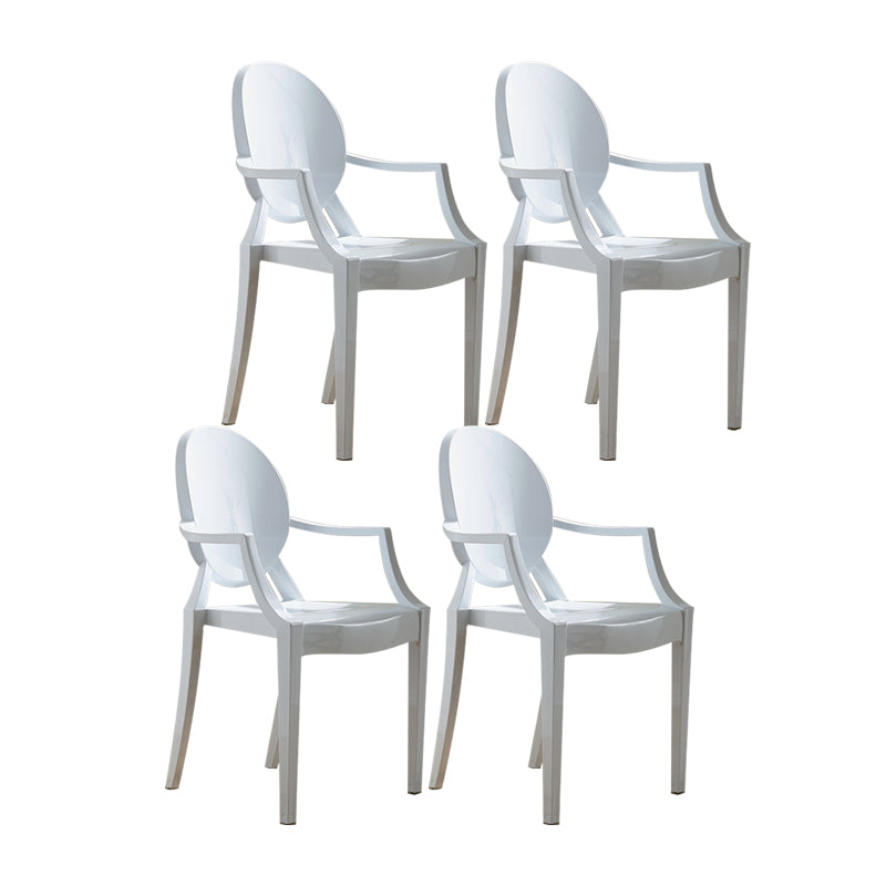 Scandinavian Style Open Back Dining Side Chair Arm Plastic Side Chairs White 4 Piece Set Clearhalo ' kitchen&dining_furn' 'Dining Chairs' 'Dining Tables & Seating' 'dining_chair' 'furn' 'furn_dining_chair' 'Furniture' 'furniture_dining_chair' 'Kitchen & Dining Furniture' 'kitchen' 4641369