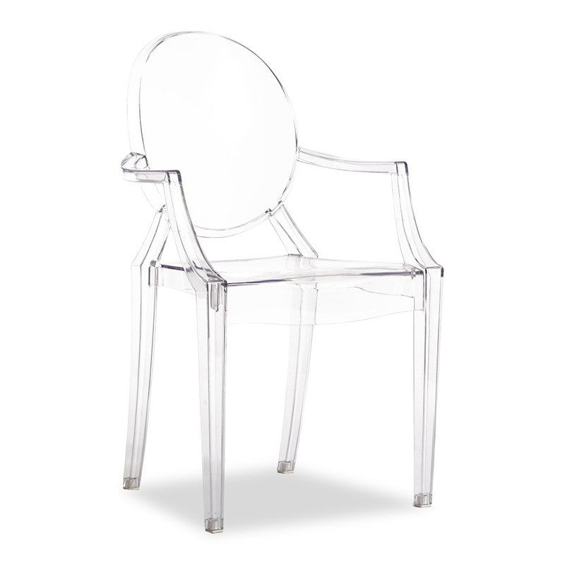 Scandinavian Style Open Back Dining Side Chair Arm Plastic Side Chairs Clear 1 Piece Clearhalo ' kitchen&dining_furn' 'Dining Chairs' 'Dining Tables & Seating' 'dining_chair' 'furn' 'furn_dining_chair' 'Furniture' 'furniture_dining_chair' 'Kitchen & Dining Furniture' 'kitchen' 4641371