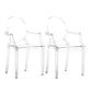 Scandinavian Style Open Back Dining Side Chair Arm Plastic Side Chairs Clear 2 Piece Set Clearhalo ' kitchen&dining_furn' 'Dining Chairs' 'Dining Tables & Seating' 'dining_chair' 'furn' 'furn_dining_chair' 'Furniture' 'furniture_dining_chair' 'Kitchen & Dining Furniture' 'kitchen' 4641372