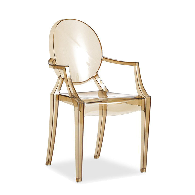 Scandinavian Style Open Back Dining Side Chair Arm Plastic Side Chairs Amber 1 Piece Clearhalo ' kitchen&dining_furn' 'Dining Chairs' 'Dining Tables & Seating' 'dining_chair' 'furn' 'furn_dining_chair' 'Furniture' 'furniture_dining_chair' 'Kitchen & Dining Furniture' 'kitchen' 4641374