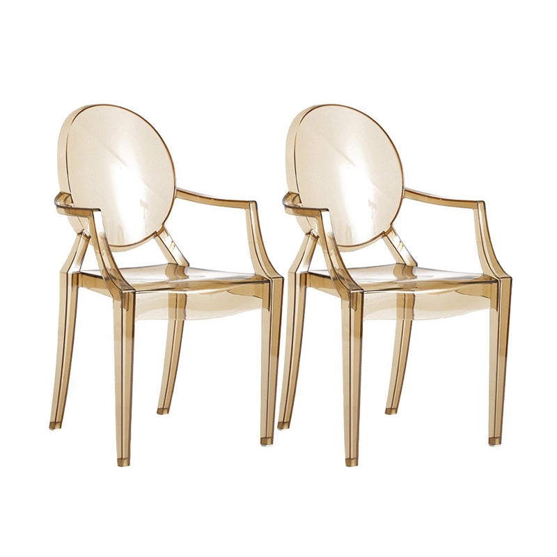 Scandinavian Style Open Back Dining Side Chair Arm Plastic Side Chairs Amber 2 Piece Set Clearhalo ' kitchen&dining_furn' 'Dining Chairs' 'Dining Tables & Seating' 'dining_chair' 'furn' 'furn_dining_chair' 'Furniture' 'furniture_dining_chair' 'Kitchen & Dining Furniture' 'kitchen' 4641375