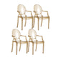 Scandinavian Style Open Back Dining Side Chair Arm Plastic Side Chairs Amber 4 Piece Set Clearhalo ' kitchen&dining_furn' 'Dining Chairs' 'Dining Tables & Seating' 'dining_chair' 'furn' 'furn_dining_chair' 'Furniture' 'furniture_dining_chair' 'Kitchen & Dining Furniture' 'kitchen' 4641376