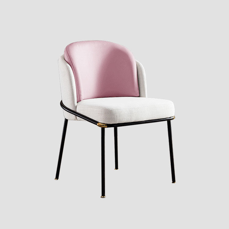Modern Style Chairs Dining Armless Chairs with Metal Legs for Kitchen Pink 1 Piece Clearhalo ' kitchen&dining_furn' 'Dining Chairs' 'Dining Tables & Seating' 'dining_chair' 'furn' 'furn_dining_chair' 'Furniture' 'furniture_dining_chair' 'Kitchen & Dining Furniture' 'kitchen' 4641387