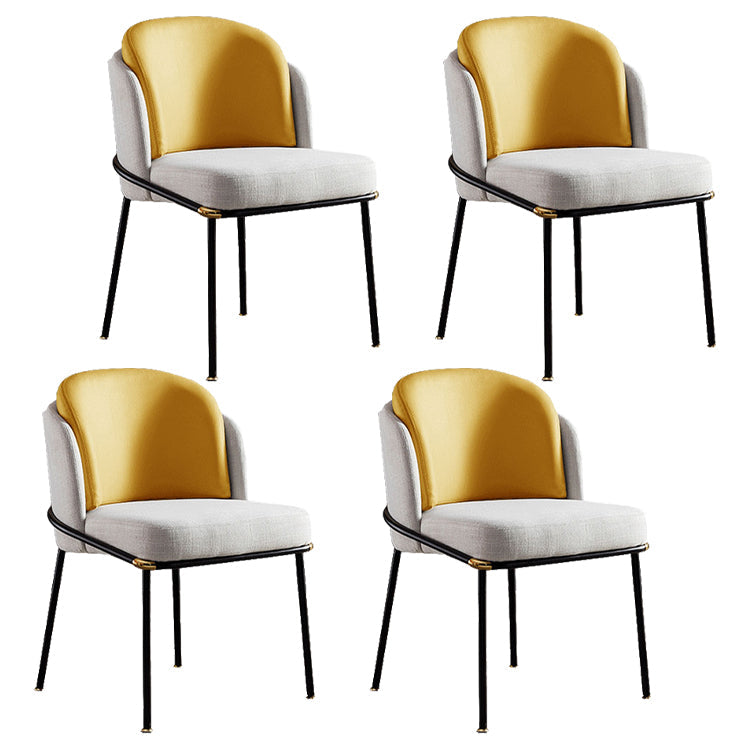 Modern Style Chairs Dining Armless Chairs with Metal Legs for Kitchen Yellow 4 Piece Set Clearhalo ' kitchen&dining_furn' 'Dining Chairs' 'Dining Tables & Seating' 'dining_chair' 'furn' 'furn_dining_chair' 'Furniture' 'furniture_dining_chair' 'Kitchen & Dining Furniture' 'kitchen' 4641398