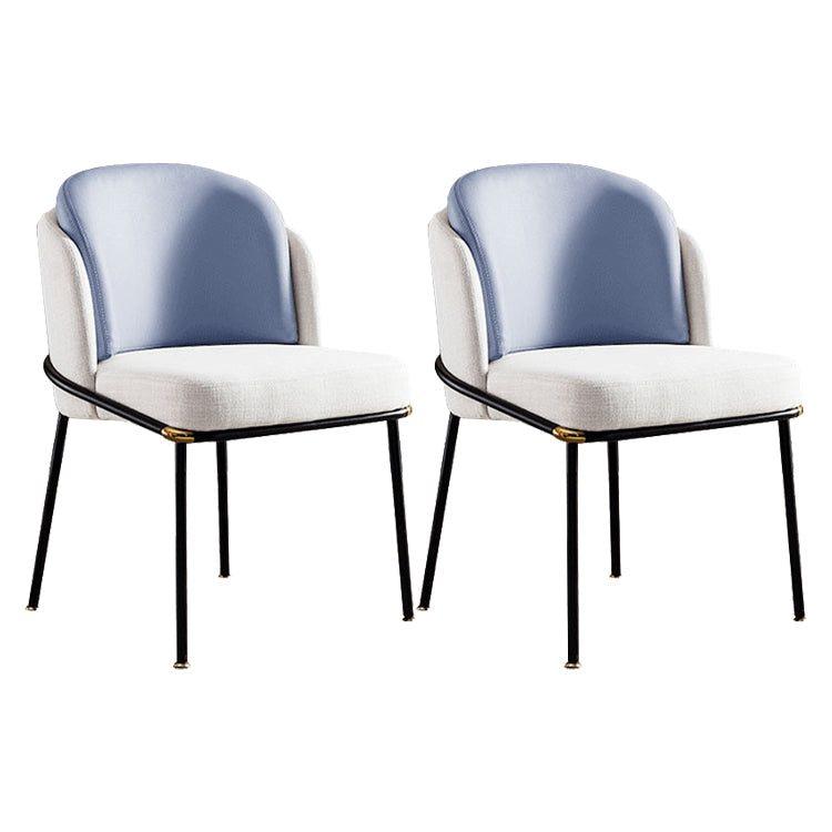 Modern Style Chairs Dining Armless Chairs with Metal Legs for Kitchen Blue 2 Piece Set Clearhalo ' kitchen&dining_furn' 'Dining Chairs' 'Dining Tables & Seating' 'dining_chair' 'furn' 'furn_dining_chair' 'Furniture' 'furniture_dining_chair' 'Kitchen & Dining Furniture' 'kitchen' 4641404