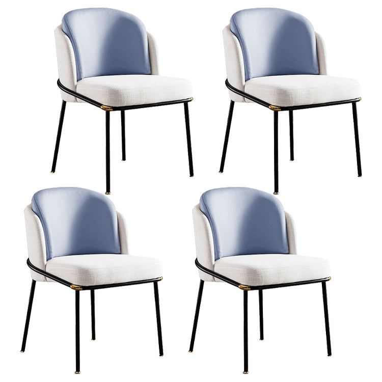 Modern Style Chairs Dining Armless Chairs with Metal Legs for Kitchen Blue 4 Piece Set Clearhalo ' kitchen&dining_furn' 'Dining Chairs' 'Dining Tables & Seating' 'dining_chair' 'furn' 'furn_dining_chair' 'Furniture' 'furniture_dining_chair' 'Kitchen & Dining Furniture' 'kitchen' 4641405