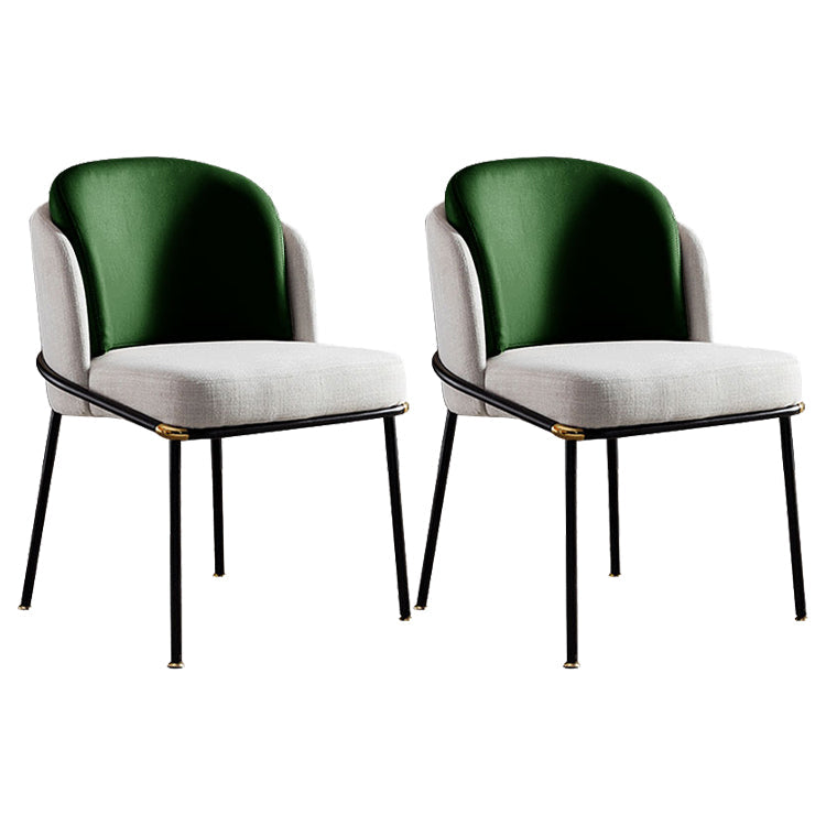 Modern Style Chairs Dining Armless Chairs with Metal Legs for Kitchen Green 2 Piece Set Clearhalo ' kitchen&dining_furn' 'Dining Chairs' 'Dining Tables & Seating' 'dining_chair' 'furn' 'furn_dining_chair' 'Furniture' 'furniture_dining_chair' 'Kitchen & Dining Furniture' 'kitchen' 4641407