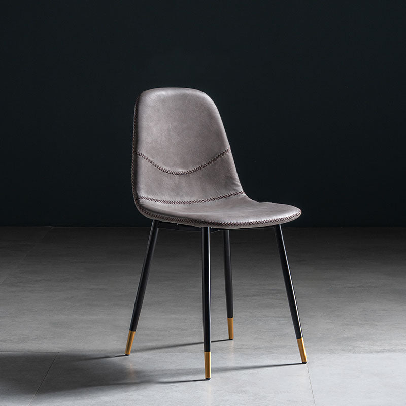 Modern Style Chair Dining Armless Chair with Metal Legs for Kitchen Gray Purple 1 Piece Black Gold Clearhalo ' kitchen&dining_furn' 'Dining Chairs' 'Dining Tables & Seating' 'dining_chair' 'furn' 'furn_dining_chair' 'Furniture' 'furniture_dining_chair' 'Kitchen & Dining Furniture' 'kitchen' 4641435