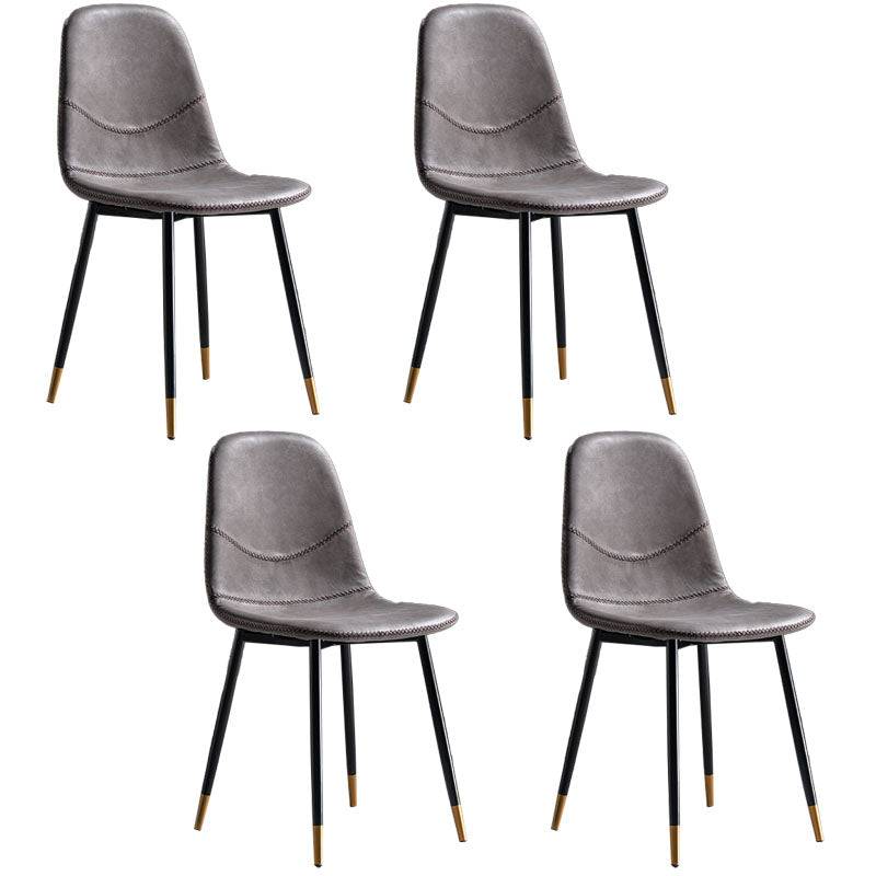 Modern Style Chair Dining Armless Chair with Metal Legs for Kitchen Gray Purple 4 Piece Set Black Gold Clearhalo ' kitchen&dining_furn' 'Dining Chairs' 'Dining Tables & Seating' 'dining_chair' 'furn' 'furn_dining_chair' 'Furniture' 'furniture_dining_chair' 'Kitchen & Dining Furniture' 'kitchen' 4641439