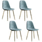 Modern Style Chair Dining Armless Chair with Metal Legs for Kitchen Blue 4 Piece Set Brass Gold Clearhalo ' kitchen&dining_furn' 'Dining Chairs' 'Dining Tables & Seating' 'dining_chair' 'furn' 'furn_dining_chair' 'Furniture' 'furniture_dining_chair' 'Kitchen & Dining Furniture' 'kitchen' 4641446