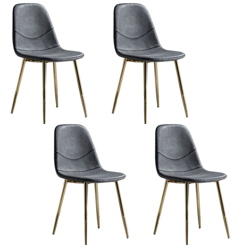 Modern Style Chair Dining Armless Chair with Metal Legs for Kitchen Black 4 Piece Set Brass Gold Clearhalo ' kitchen&dining_furn' 'Dining Chairs' 'Dining Tables & Seating' 'dining_chair' 'furn' 'furn_dining_chair' 'Furniture' 'furniture_dining_chair' 'Kitchen & Dining Furniture' 'kitchen' 4641452