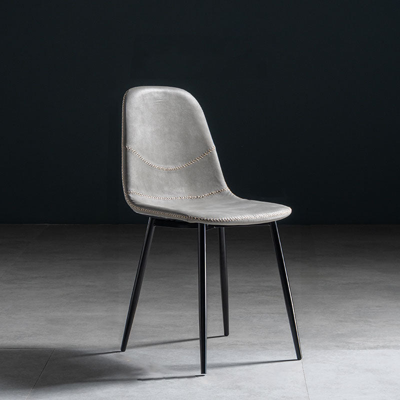 Modern Style Chair Dining Armless Chair with Metal Legs for Kitchen Light Gray 1 Piece Black Clearhalo ' kitchen&dining_furn' 'Dining Chairs' 'Dining Tables & Seating' 'dining_chair' 'furn' 'furn_dining_chair' 'Furniture' 'furniture_dining_chair' 'Kitchen & Dining Furniture' 'kitchen' 4641453