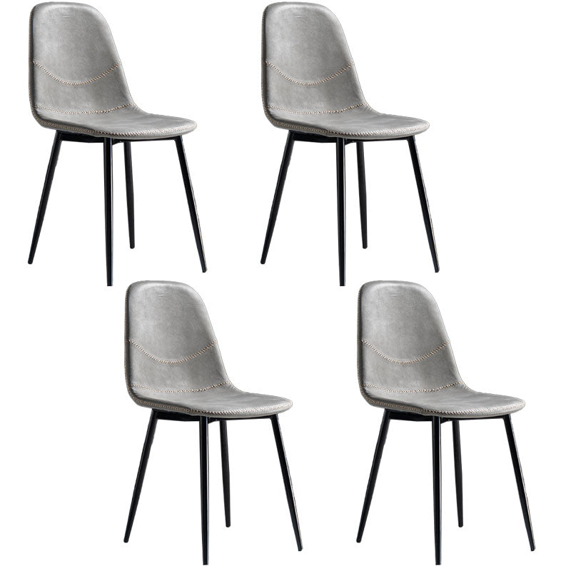Modern Style Chair Dining Armless Chair with Metal Legs for Kitchen Light Gray 4 Piece Set Black Clearhalo ' kitchen&dining_furn' 'Dining Chairs' 'Dining Tables & Seating' 'dining_chair' 'furn' 'furn_dining_chair' 'Furniture' 'furniture_dining_chair' 'Kitchen & Dining Furniture' 'kitchen' 4641457