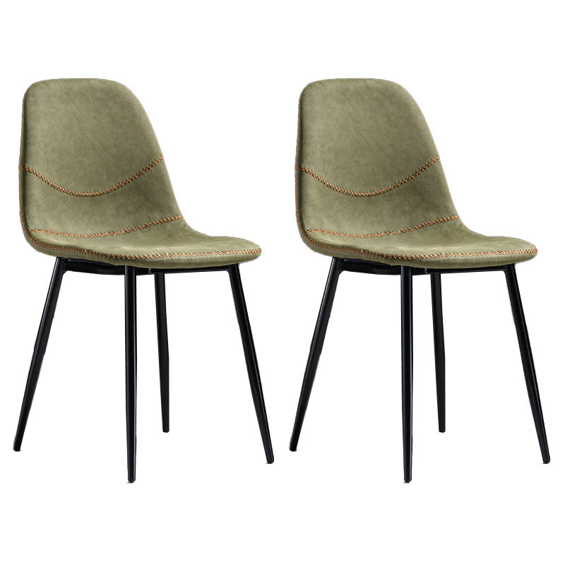 Modern Style Chair Dining Armless Chair with Metal Legs for Kitchen Green 2 Piece Set Black Clearhalo ' kitchen&dining_furn' 'Dining Chairs' 'Dining Tables & Seating' 'dining_chair' 'furn' 'furn_dining_chair' 'Furniture' 'furniture_dining_chair' 'Kitchen & Dining Furniture' 'kitchen' 4641459