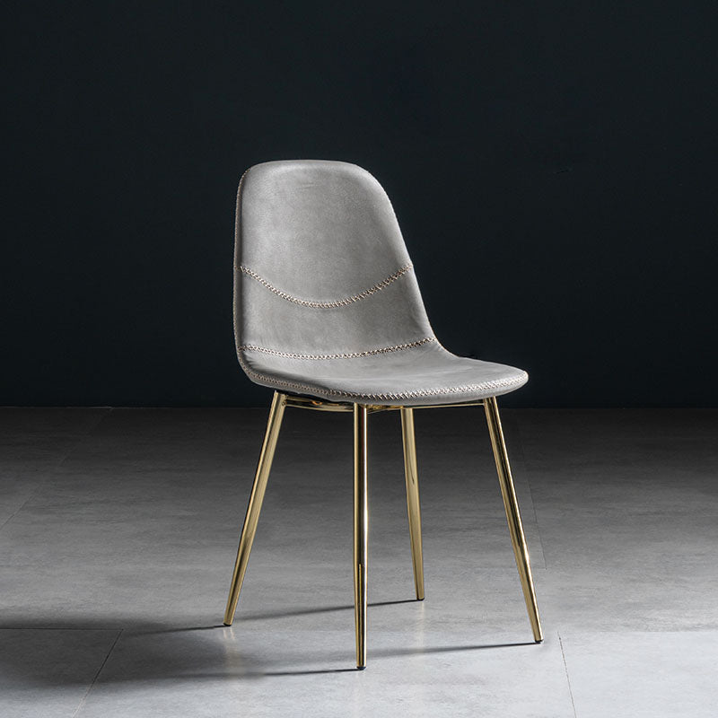 Modern Style Chair Dining Armless Chair with Metal Legs for Kitchen Light Gray 1 Piece Brass Gold Clearhalo ' kitchen&dining_furn' 'Dining Chairs' 'Dining Tables & Seating' 'dining_chair' 'furn' 'furn_dining_chair' 'Furniture' 'furniture_dining_chair' 'Kitchen & Dining Furniture' 'kitchen' 4641464