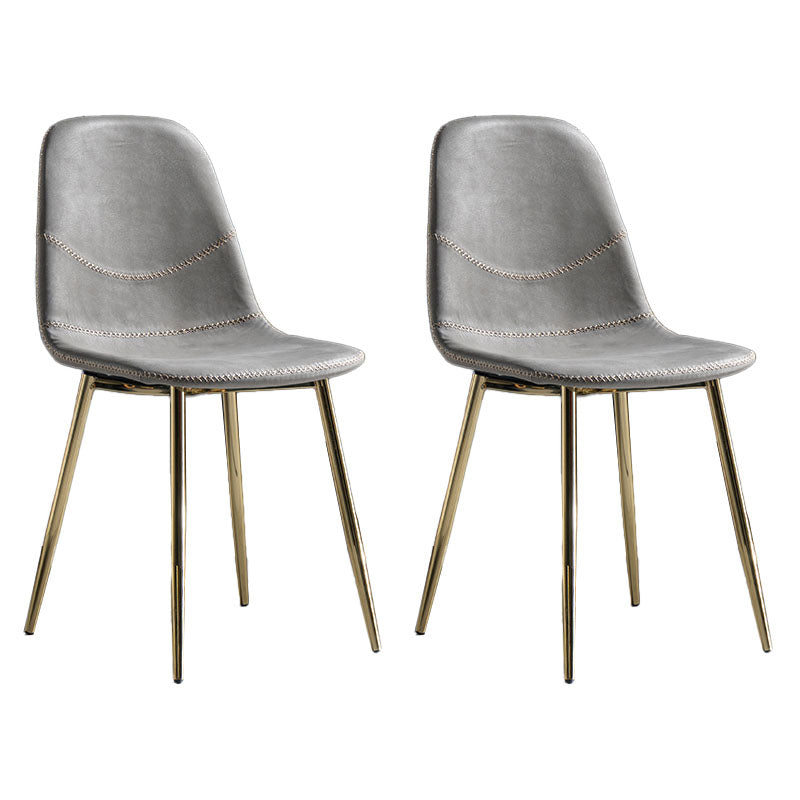 Modern Style Chair Dining Armless Chair with Metal Legs for Kitchen Light Gray 2 Piece Set Brass Gold Clearhalo ' kitchen&dining_furn' 'Dining Chairs' 'Dining Tables & Seating' 'dining_chair' 'furn' 'furn_dining_chair' 'Furniture' 'furniture_dining_chair' 'Kitchen & Dining Furniture' 'kitchen' 4641465