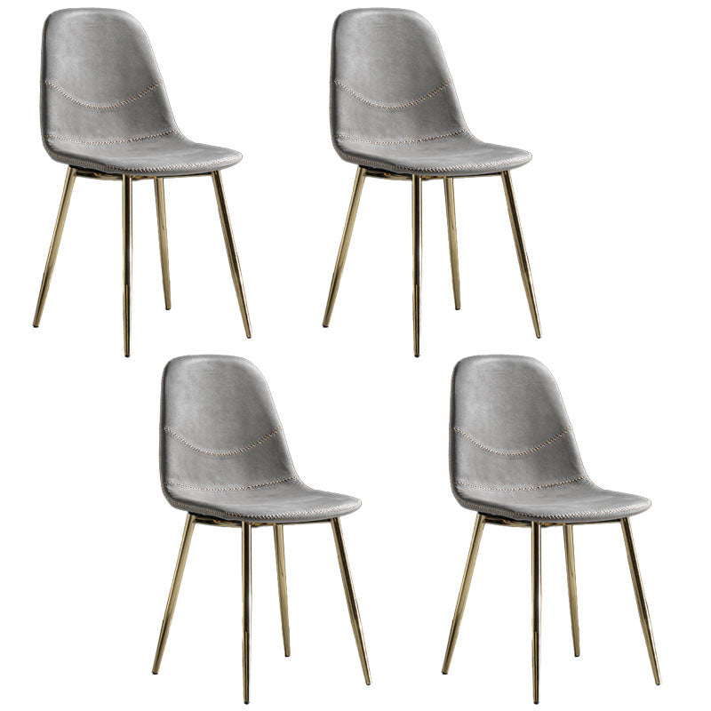 Modern Style Chair Dining Armless Chair with Metal Legs for Kitchen Light Gray 4 Piece Set Brass Gold Clearhalo ' kitchen&dining_furn' 'Dining Chairs' 'Dining Tables & Seating' 'dining_chair' 'furn' 'furn_dining_chair' 'Furniture' 'furniture_dining_chair' 'Kitchen & Dining Furniture' 'kitchen' 4641466