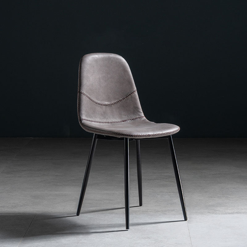 Modern Style Chair Dining Armless Chair with Metal Legs for Kitchen Gray Purple 1 Piece Black Clearhalo ' kitchen&dining_furn' 'Dining Chairs' 'Dining Tables & Seating' 'dining_chair' 'furn' 'furn_dining_chair' 'Furniture' 'furniture_dining_chair' 'Kitchen & Dining Furniture' 'kitchen' 4641467