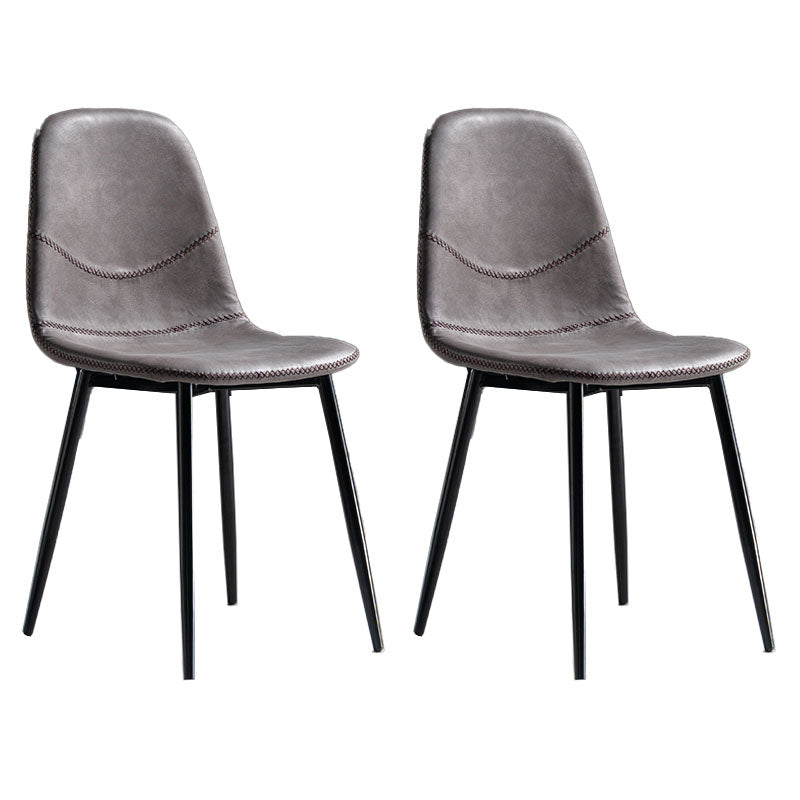 Modern Style Chair Dining Armless Chair with Metal Legs for Kitchen Gray Purple 2 Piece Set Black Clearhalo ' kitchen&dining_furn' 'Dining Chairs' 'Dining Tables & Seating' 'dining_chair' 'furn' 'furn_dining_chair' 'Furniture' 'furniture_dining_chair' 'Kitchen & Dining Furniture' 'kitchen' 4641468