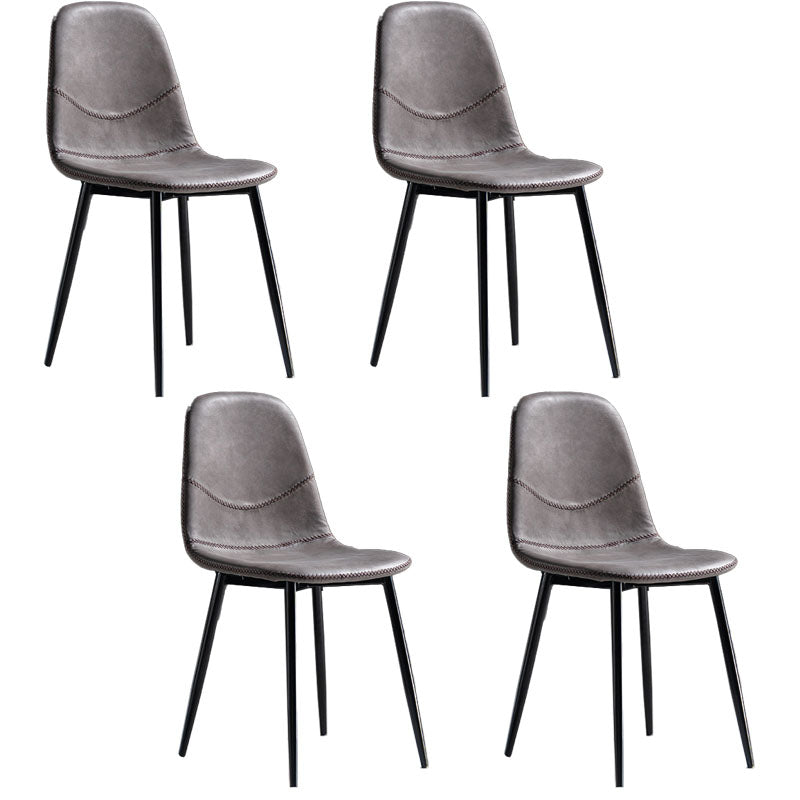 Modern Style Chair Dining Armless Chair with Metal Legs for Kitchen Gray Purple 4 Piece Set Black Clearhalo ' kitchen&dining_furn' 'Dining Chairs' 'Dining Tables & Seating' 'dining_chair' 'furn' 'furn_dining_chair' 'Furniture' 'furniture_dining_chair' 'Kitchen & Dining Furniture' 'kitchen' 4641469