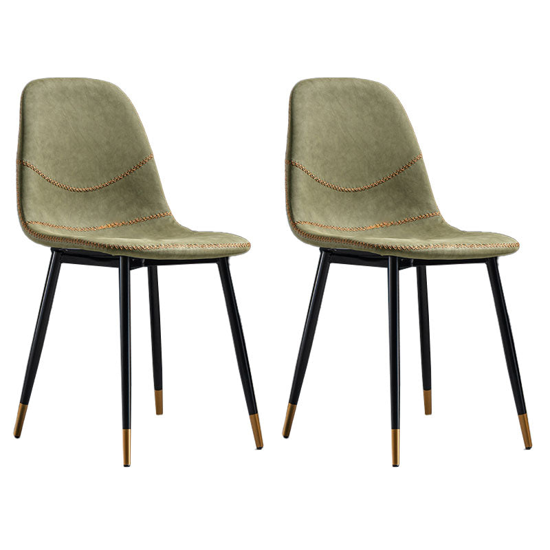 Modern Style Chair Dining Armless Chair with Metal Legs for Kitchen Green 2 Piece Set Black Gold Clearhalo ' kitchen&dining_furn' 'Dining Chairs' 'Dining Tables & Seating' 'dining_chair' 'furn' 'furn_dining_chair' 'Furniture' 'furniture_dining_chair' 'Kitchen & Dining Furniture' 'kitchen' 4641471