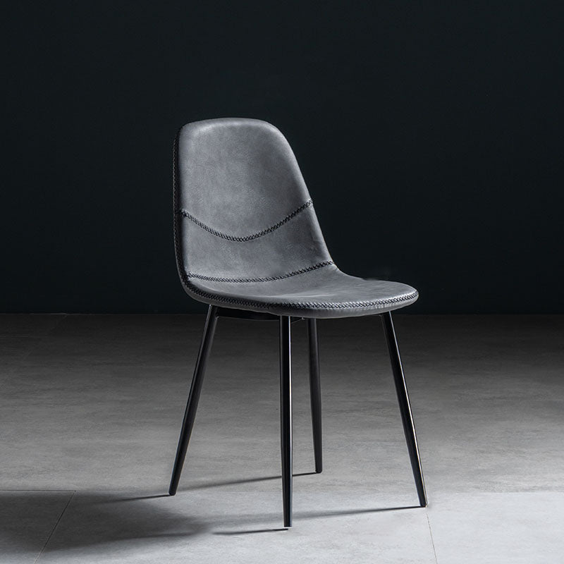 Modern Style Chair Dining Armless Chair with Metal Legs for Kitchen Black 1 Piece Black Clearhalo ' kitchen&dining_furn' 'Dining Chairs' 'Dining Tables & Seating' 'dining_chair' 'furn' 'furn_dining_chair' 'Furniture' 'furniture_dining_chair' 'Kitchen & Dining Furniture' 'kitchen' 4641509