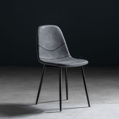 Modern Style Chair Dining Armless Chair with Metal Legs for Kitchen Black 1 Piece Black Clearhalo ' kitchen&dining_furn' 'Dining Chairs' 'Dining Tables & Seating' 'dining_chair' 'furn' 'furn_dining_chair' 'Furniture' 'furniture_dining_chair' 'Kitchen & Dining Furniture' 'kitchen' 4641509