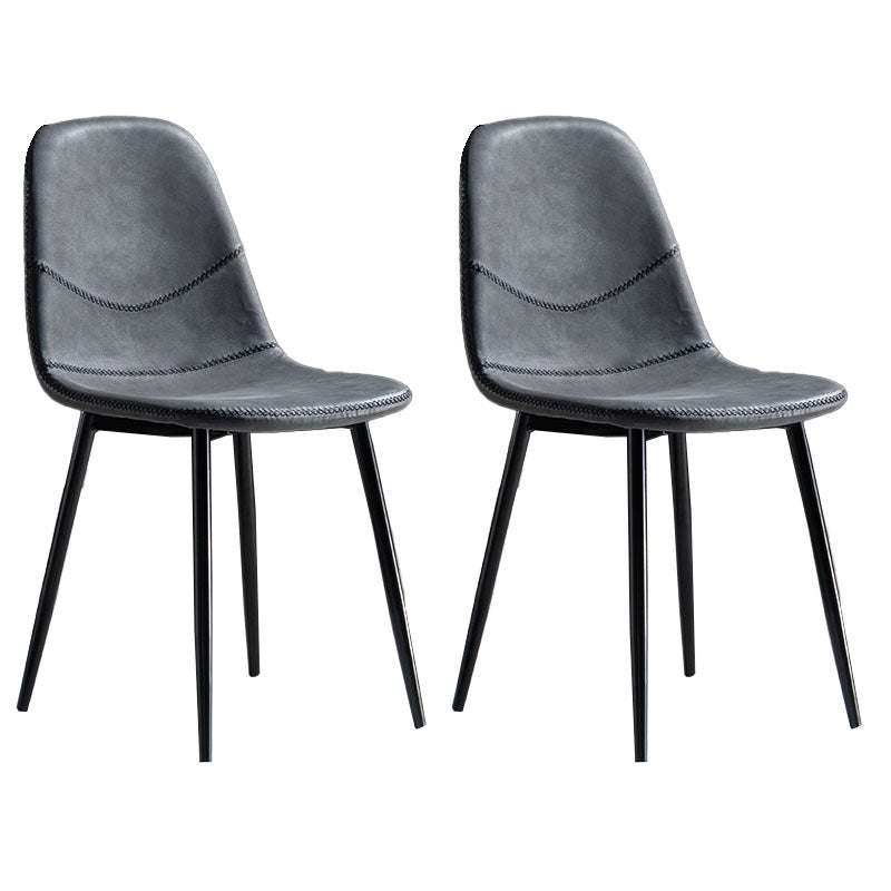 Modern Style Chair Dining Armless Chair with Metal Legs for Kitchen Black 2 Piece Set Black Clearhalo ' kitchen&dining_furn' 'Dining Chairs' 'Dining Tables & Seating' 'dining_chair' 'furn' 'furn_dining_chair' 'Furniture' 'furniture_dining_chair' 'Kitchen & Dining Furniture' 'kitchen' 4641510